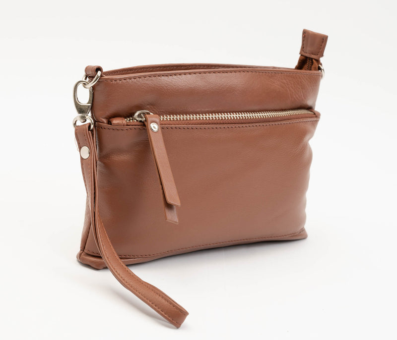 Avenue ‘Zed’ Leather Small Handbag Cognac