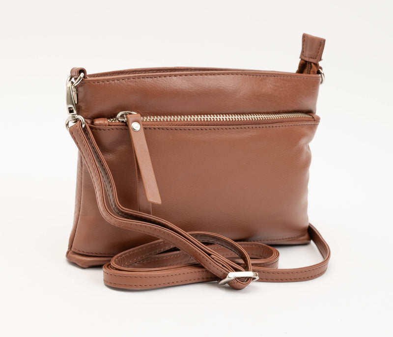 Avenue ‘Zed’ Leather Small Handbag Cognac