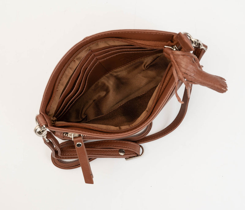 Avenue ‘Zed’ Leather Small Handbag Cognac