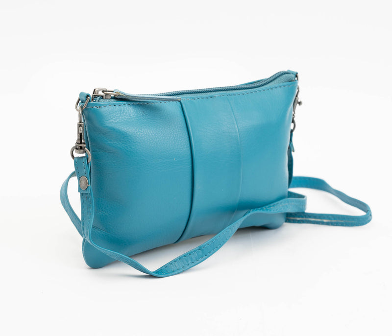 Avenue Lila Zed Leather Purse Turquoise