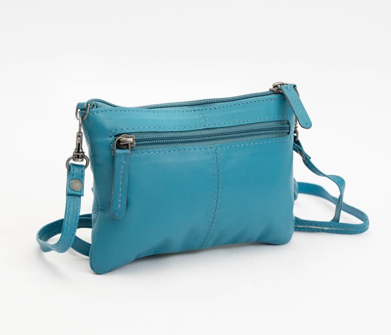 Avenue Lila Zed Leather Purse Turquoise