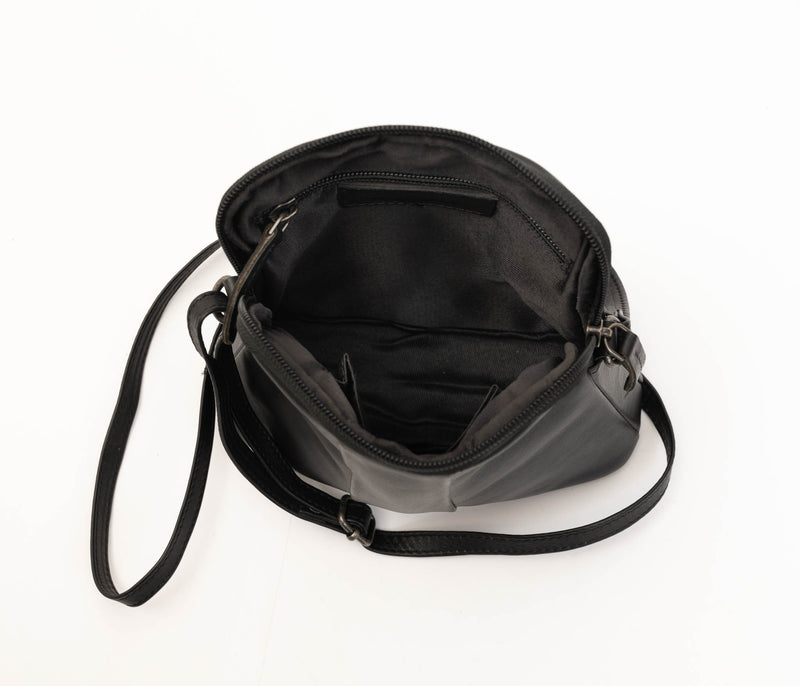 Avenue Lora Zed Leather Handbag Black