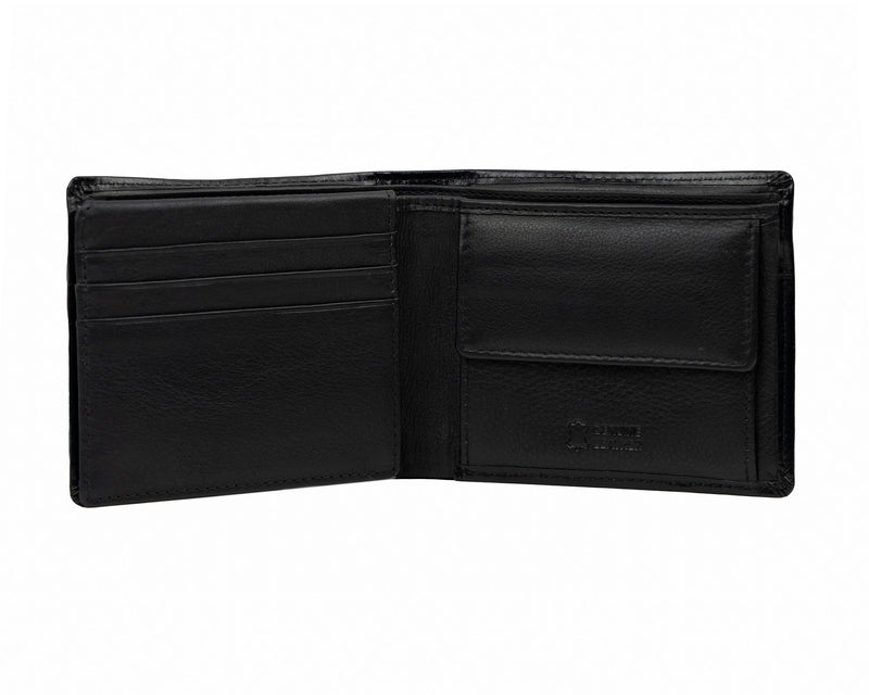Avenue Leather Souvenir Mens Wallet Rfid Lined Map Black