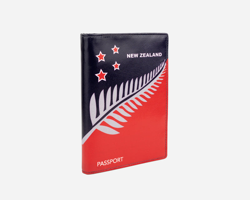 Avenue Leather Souvenir Passport Wallet Rfid Lined Fern Flag