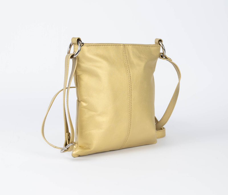 Avenue ‘Mindy’ Leather Tote Light Gold