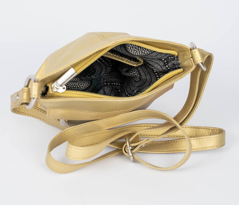 Avenue ‘Mindy’ Leather Tote Light Gold