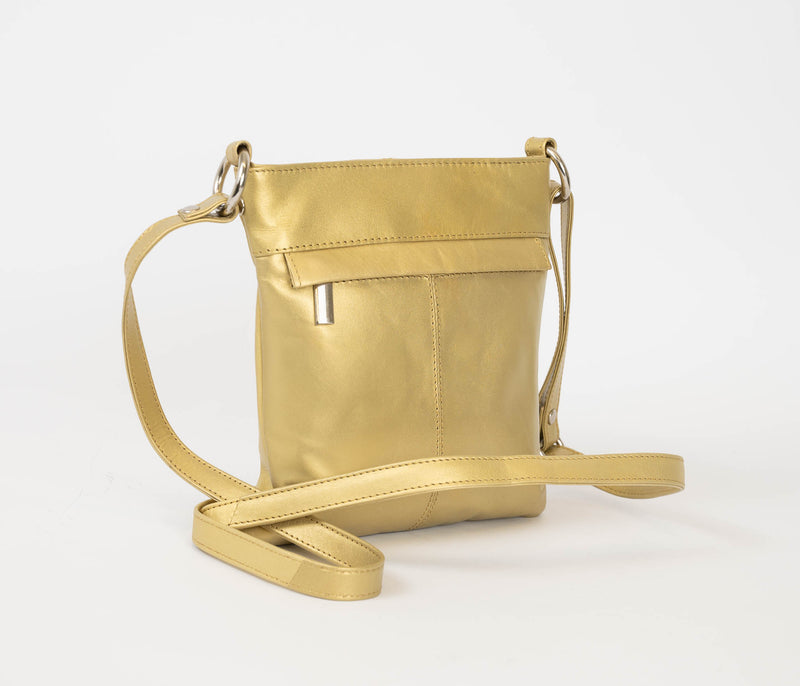 Avenue ‘Mindy’ Leather Tote Light Gold