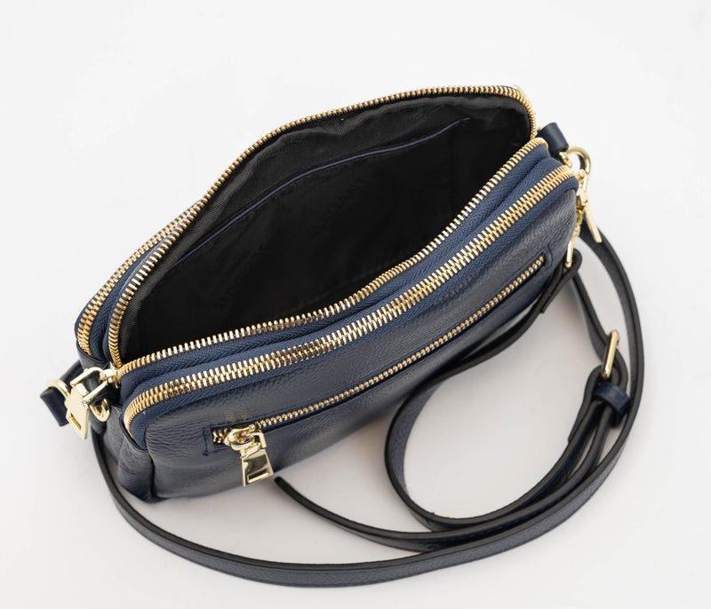 Serenade Jess Elegant Leather Bag Navy