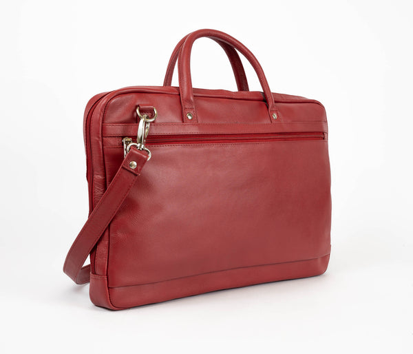 Avenue 15″ Leather Laptop Case/Red