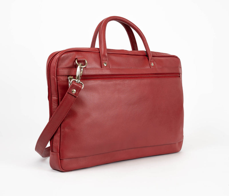 Avenue 15″ Leather Laptop Case/Red