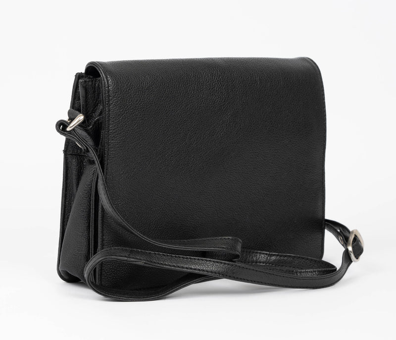 Avenue Leather Flapover Organiser Black