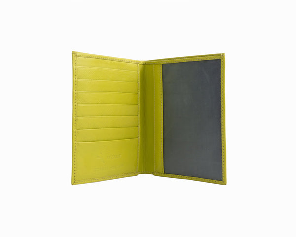 Map Leather Passport Wallet Lime