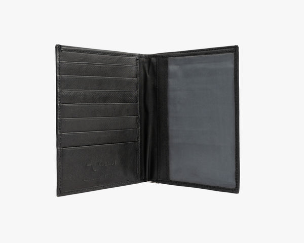 Avenue Leather Passport Wallet Black