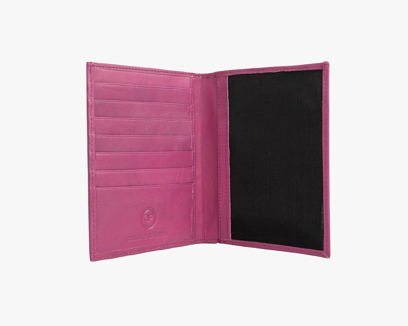 Kiwi Leather Passport Wallet Purple