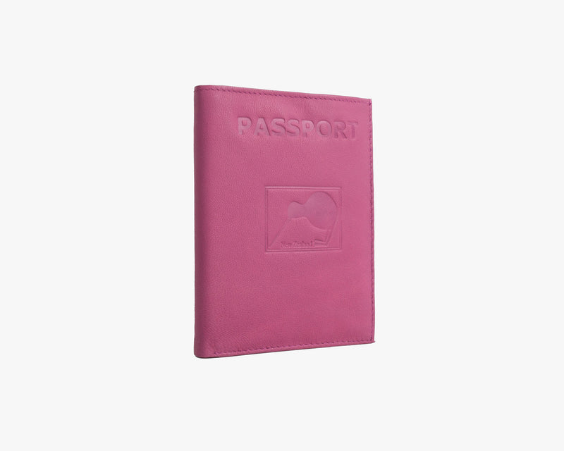 Kiwi Leather Passport Wallet Purple