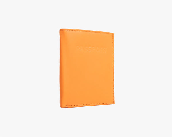 Avenue Leather Passport Wallet Orange