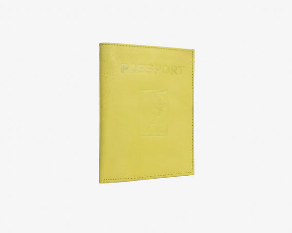 Map Leather Passport Wallet Lime