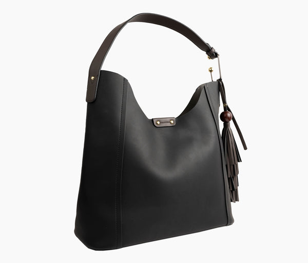 Miss Serenade Jessica Handbag Black with Matching Clutch