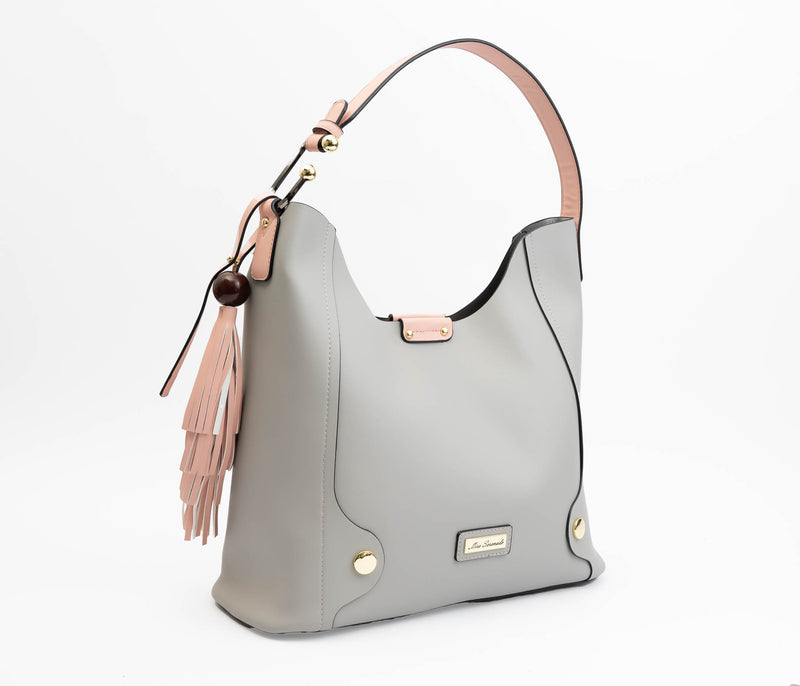 Miss Serenade Jessica Handbag Grey with Matching Clutch