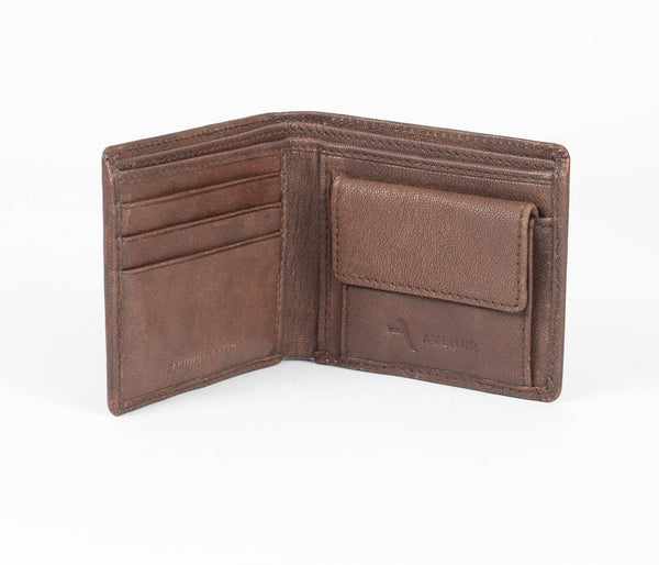 Avenue Mens Leather Wallet The Cadet Brown