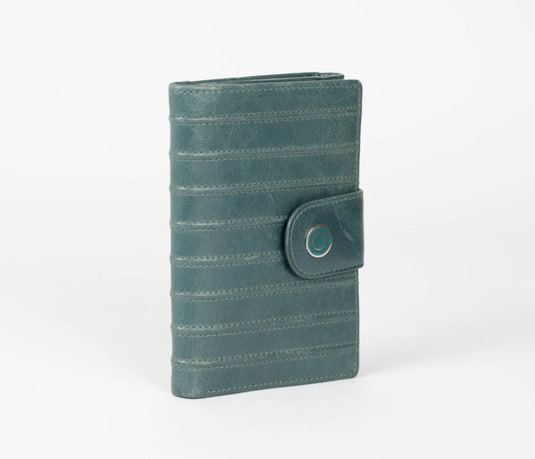 Avenue Ladies Leather Wallet Ridged Turquoise