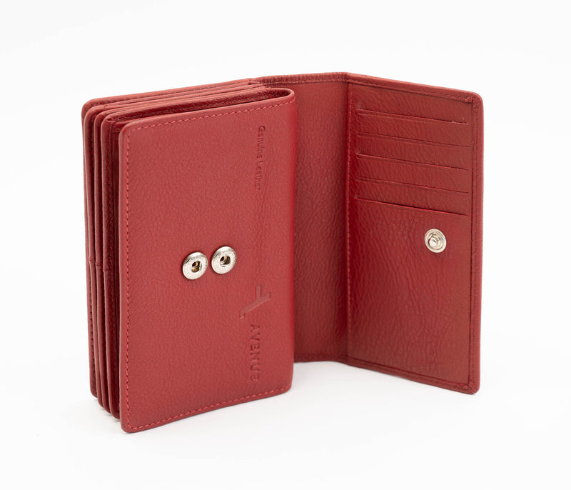 Avenue “Fiora” Ladies Leather Wallet Red