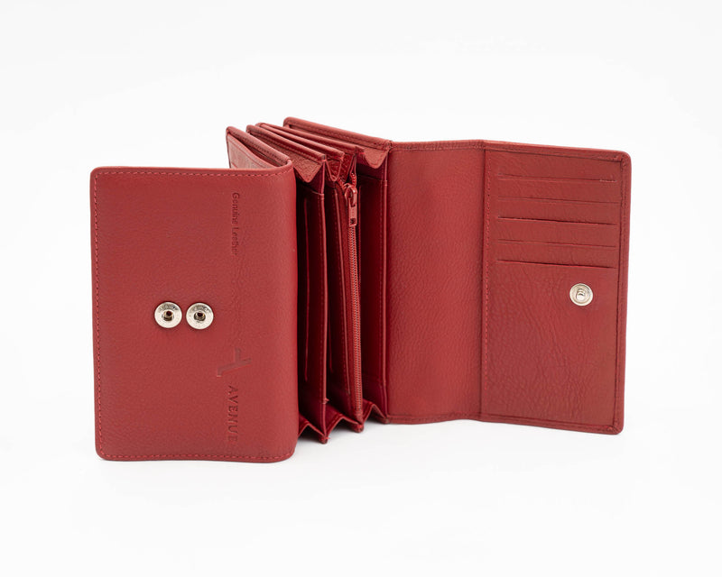 Avenue “Fiora” Ladies Leather Wallet Red