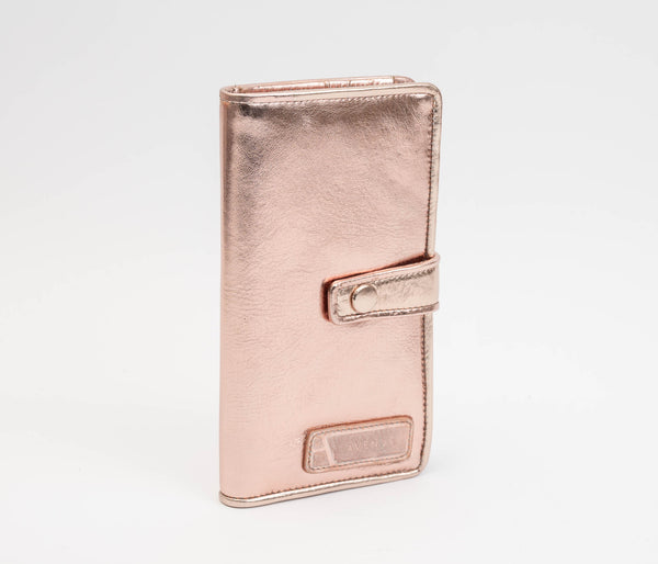 Avenue Hunter Leather Slim Wallet Hide Metallic Copper RFID