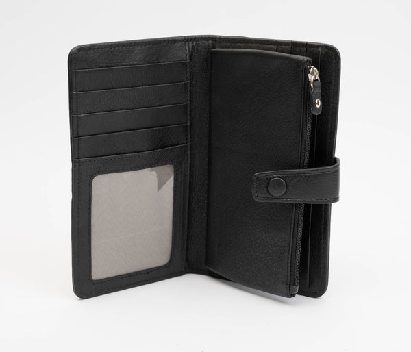 Avenue Hunter Slim Wallet Black/silver Hide RFID