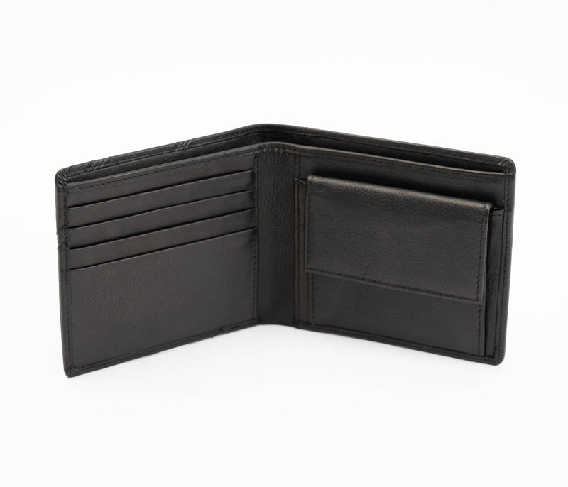 Avenue Mens ‘Angolare’ Leather Wallet Black