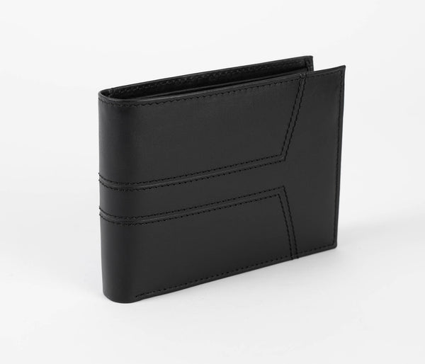 Avenue “Chevron” Mens Leather Wallet Black