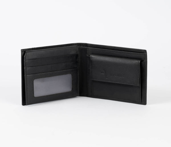 Avenue “Chevron” Mens Leather Wallet Black