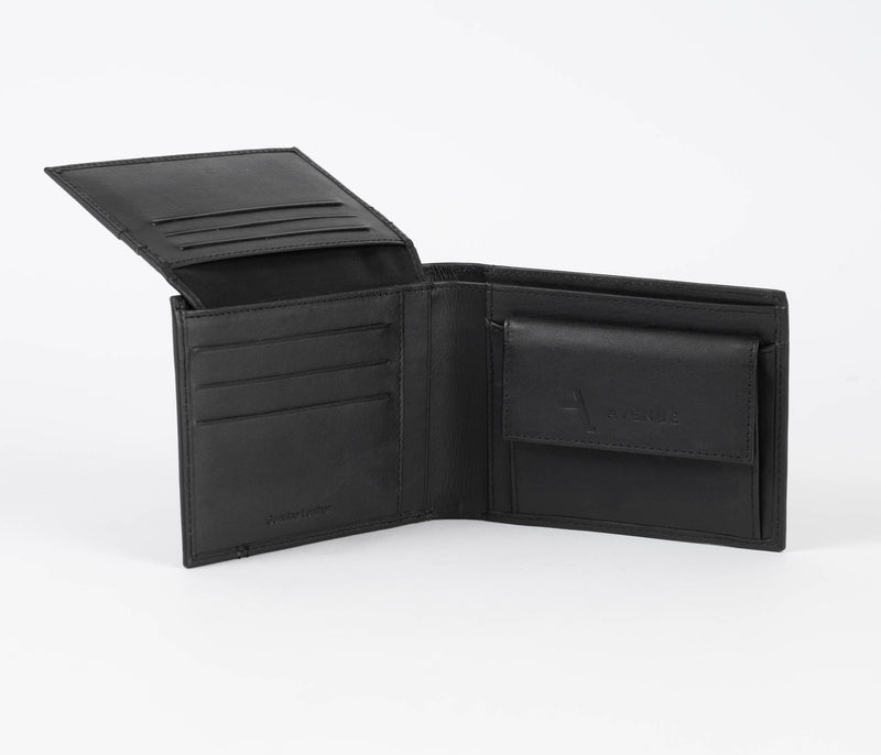 Avenue “Chevron” Mens Leather Wallet Black