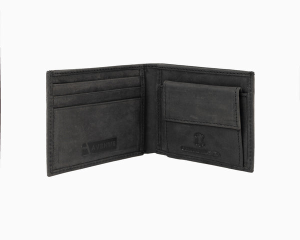 Avenue Hunter Leather Tracker Wallet Black