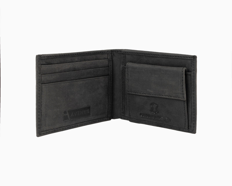 Avenue Hunter Leather Tracker Wallet Black RFID