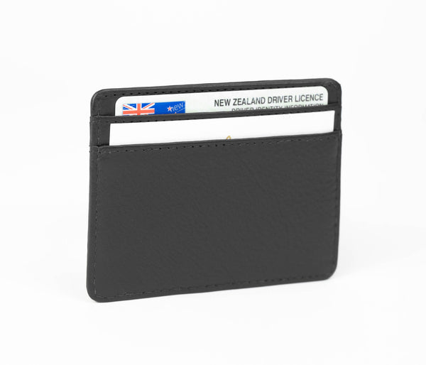 Avenue Leather Credit Card Slip Case Black RFID