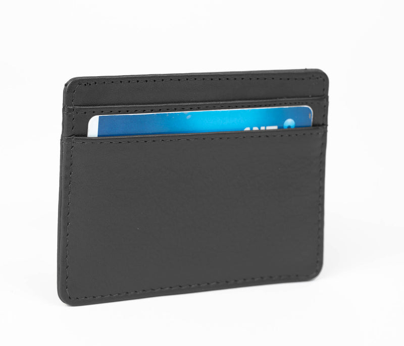 Avenue Leather Credit Card Slip Case Black RFID