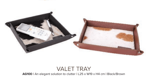 Avenue Hunter Hide Leather Valet Tray Brown