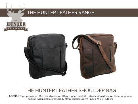 Avenue The Hunter Leather Shoulder Bag Brown