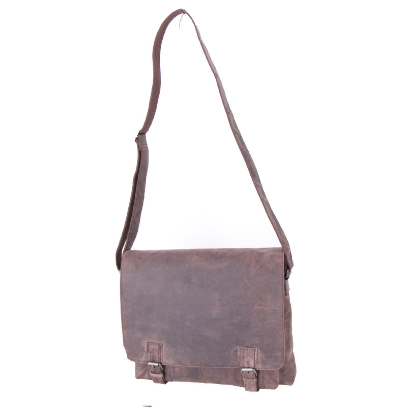 Avenue Hunter Leather Full Flap Bag Brown - The Goliath Messenger bag