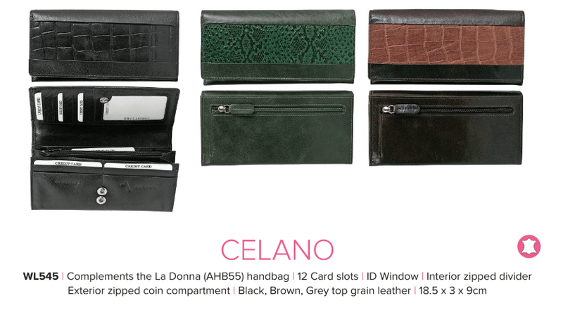 Avenue "Celano" Ladies Leather Wallet Black