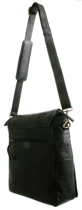 Avenue Messenger Bag A4 Milled Buff Leather Black