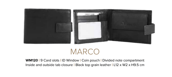 Avenue “Marco” Mens Leather Wallet Black