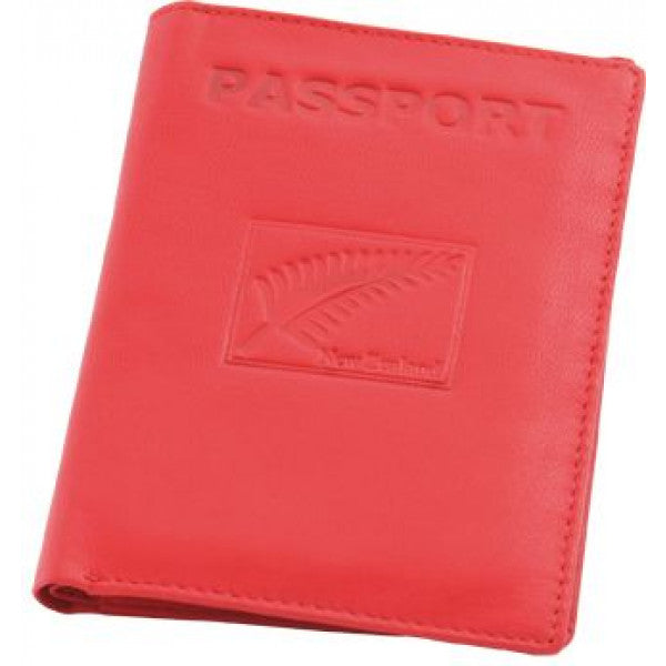 Fern Leather Passport Wallet Red