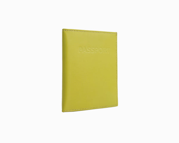 Avenue Leather Passport Wallet Lime