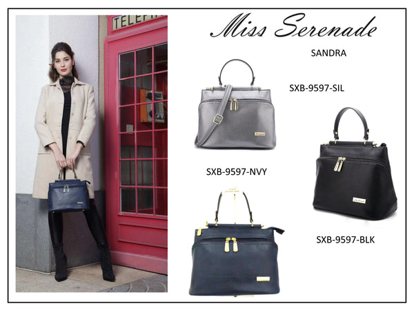 Miss Serenade Sandra Handbag Navy (Black & Navy)