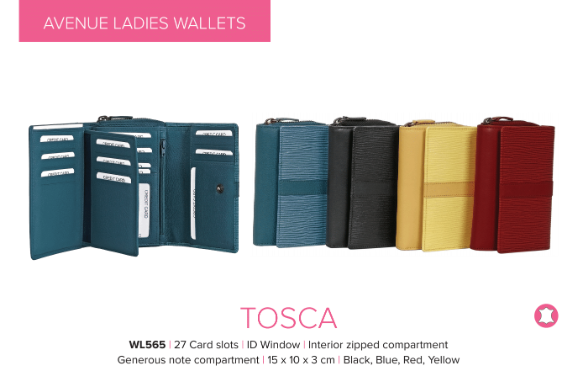 Avenue ” Tosca” Ladies Leather Wallet Black