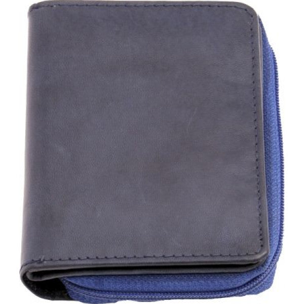 Avenue Rainbow Collection Leather Zip Wallet Blue