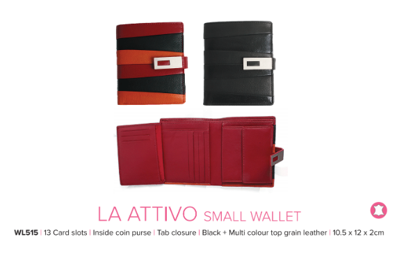 Avenue Ladies Leather Wallet Small Tab Black