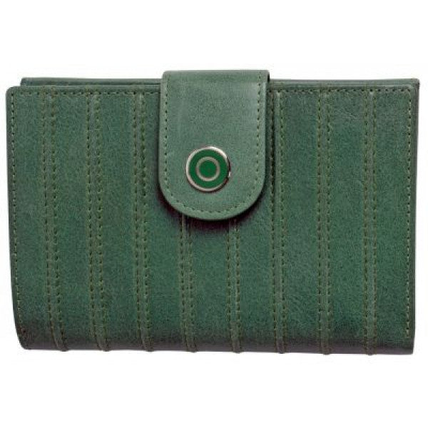 Avenue Ladies Leather Wallet Ridged Sage Green